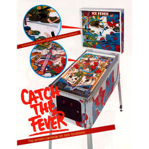 Ice Fever Hockey Pinball FLYER Original Unused 1985 Vintage Promo Retro Game Art